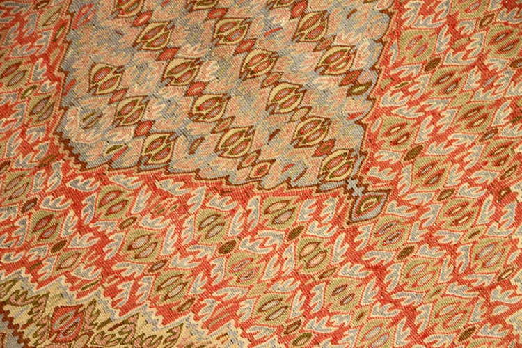 高級玄関マットキリム、セネ産地ウール46520、サイズ:103x78cm(フサ含まず)