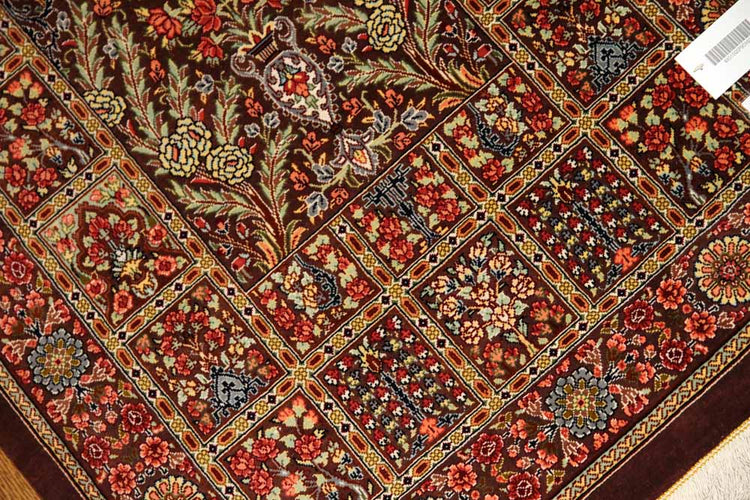 ハイクオリティーペルシャシルク絨毯48010、サイズ:90x60 CM