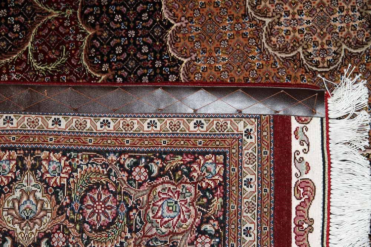 正方形リビングペルシヤ絨毯タブリズ赤い75155、レッドジュウタン、サイズ:205x200 CM (フサ含まず)