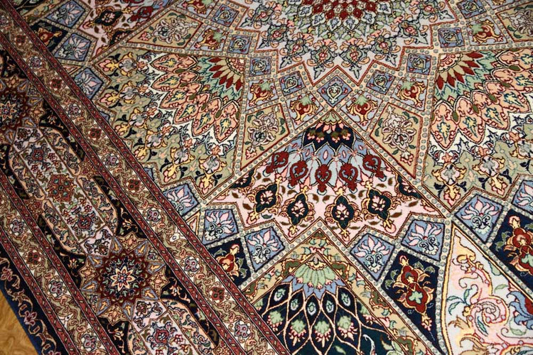 珍しいデザインリビングサイズ手織り高級ペルシャ絨毯59001、サイズ:302x200 CM(フサ含まず)