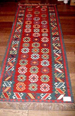 ランナーキリム廊下敷きカーペット211000,イランキリムインポートショップ、サイズ：230x85ｃｍ（フサ含まず）