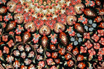 高級玄関マットペルシャ絨毯クムシルク100％メダリオンデザイン 49043 サイズ：91x58 CM