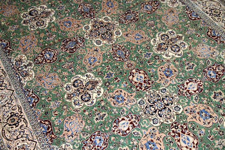 ナイン高品質有名工房ハビビヤングリーン99433、サイズ：222x158 CM