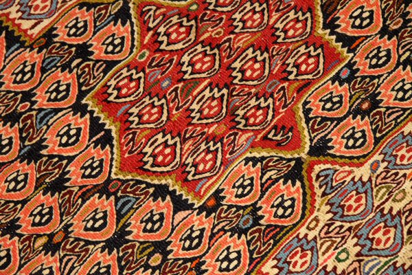 キリム玄関マットセネ産地イラン輸入46368、サイズ：100x77ｃｍ（フサ含まず）