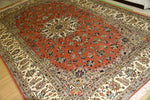 イラン輸入手織りペルシャ絨毯カシャン産地55371、サイズ：300x195ｃｍ（フサ含まず)
