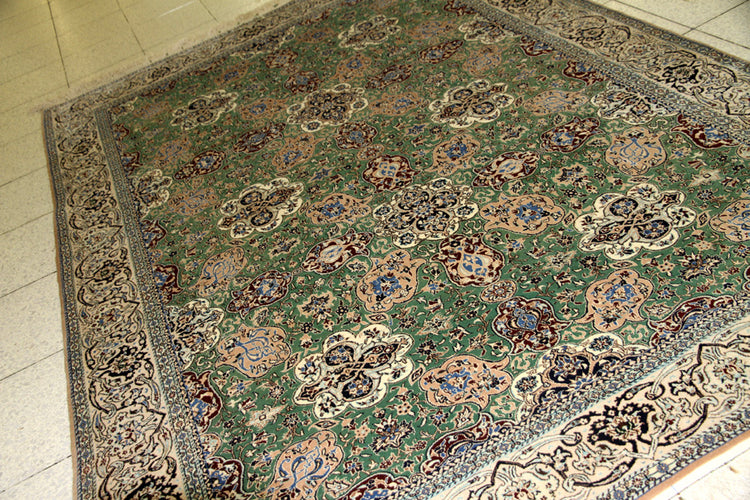 ナイン高品質有名工房ハビビヤングリーン99433、サイズ：222x158 CM
