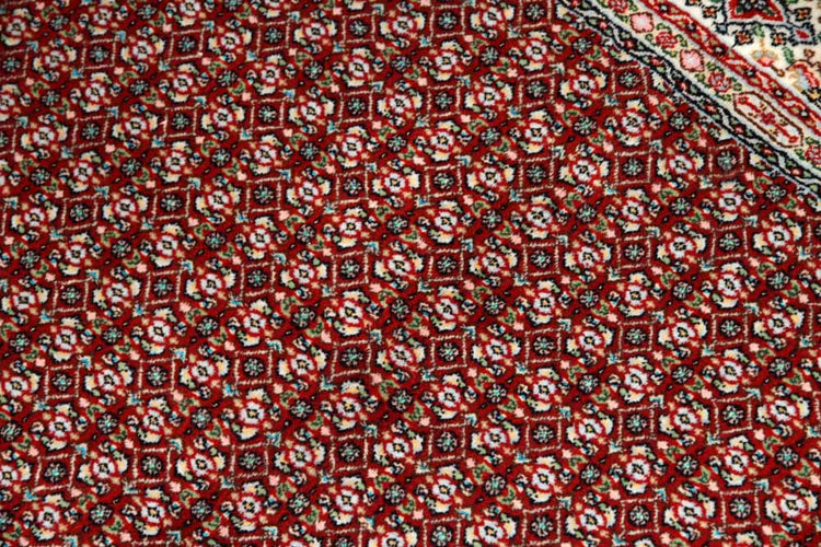 手織りペルシャ絨毯イラン製ムード産地センターラグサイズ188698、サイズ：145x100 CM (フサを含まず)