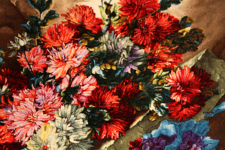 花絨毯ペルシャ絨毯フラワーデザイン50108、じゅうたんの花、花のジュウタン,サイズ：76x58 CM