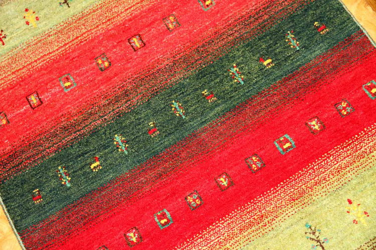 最高級イラン製ギャッベのアクセントラグメリノウール26353 , サイズ：120ｘ83 CM