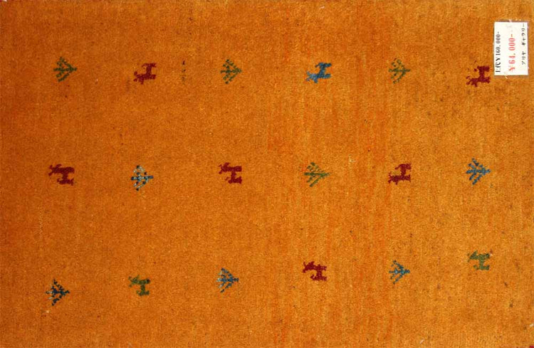 コルデスタンギャッベ高級細かいギャッベ26729、サイズ：90x59ｃｍ（フサ含まず）