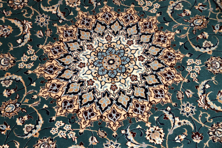 高品質の手織りナイン絨毯有名工房77792、和風なセンターラグ、サイズ：200x139 CM