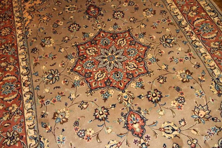 特別注文のカシャーン産地リビングイラン製19973、サイズ：300x197ｃｍ（フサ含まず)