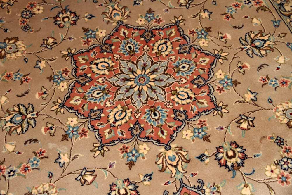 特別注文のカシャーン産地リビングイラン製19973、サイズ：300x197ｃｍ（フサ含まず)