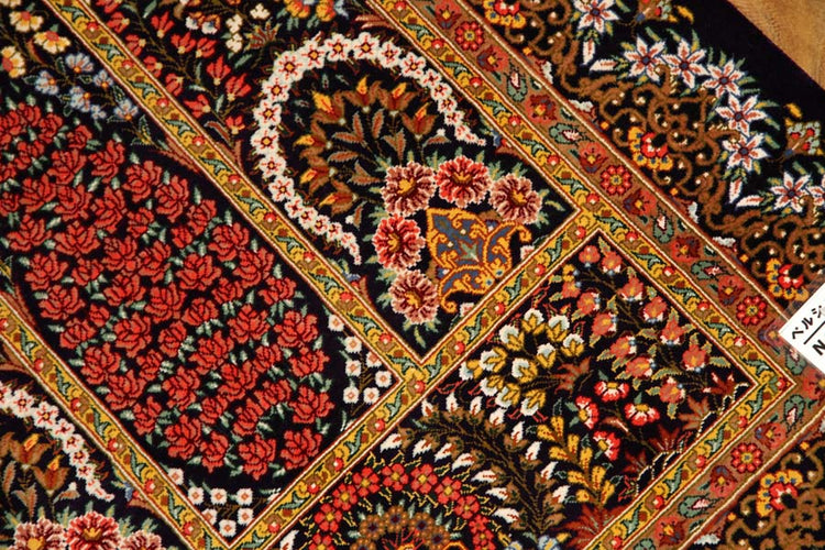 高級手織りペルシャ絨毯ヘシティーデザインシルクの玄関マット57003、サイズ： 90x61ｃｍ