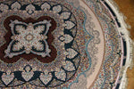 イラン製最高級機械織りペルシャカーペット丸い形990084K,サイズ：200x200 CM（フサを含まず）210CM
