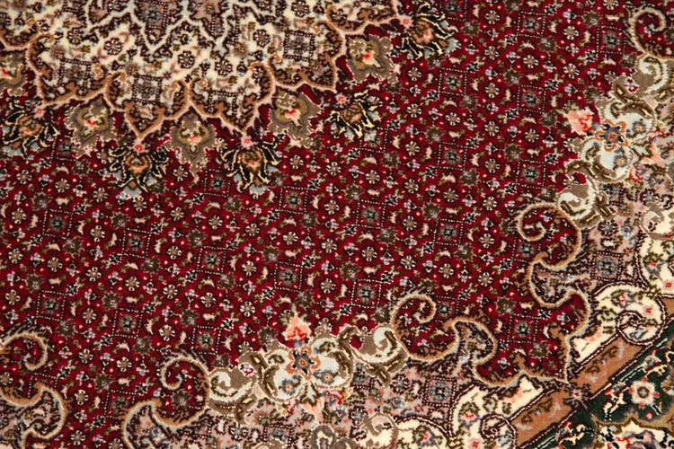 最高級ペルシャ絨毯丸い形タブリーズマヒデザイン29888、サイズ：152x152ｃｍ（フサ含まず）