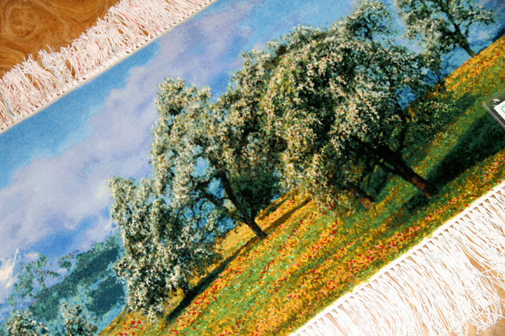 mountain view carpet 山の景色絨毯50101、絨毯山デザイン、山模様カーペット、サイズ：118x4４CM