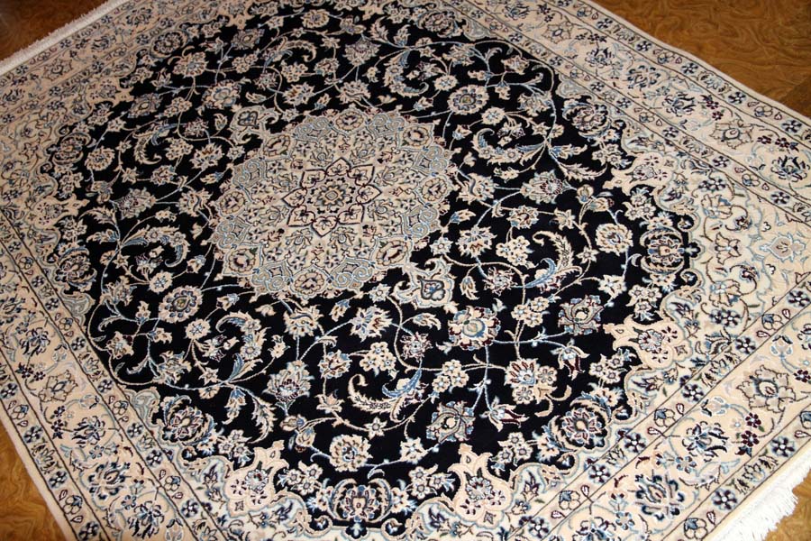 ペルシャ絨毯ナイン、おしゃれなセンターラグ34435、サイズ：201x156 CM