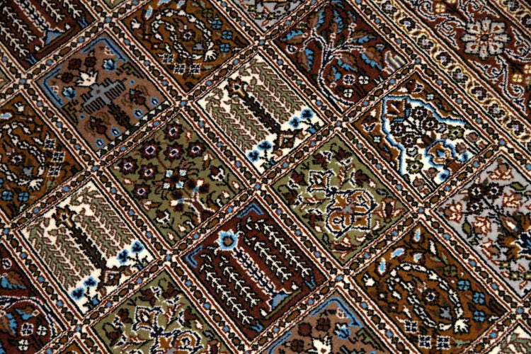 イラン製ペルシャ絨毯手織りセンターラグクムウールA167000、サイズ：150x104CM (フサを含まず)