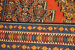高級ペルシャキリムのセネ産地センターラグ84000,サイズ：150ｘ120ｃｍ（フサ含まず）