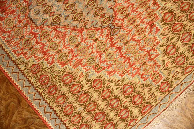 高級玄関マットキリム、セネ産地ウール46520、サイズ：103x78cm(フサ含まず）