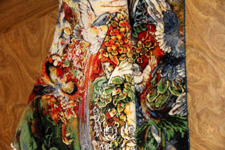 ペルシャ絨毯のタブリーズ珍しいピクチャー模様55354、farshchiyan carpet design、サイズ：80x57 CM