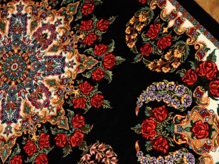 高級玄関マットのバラデザインシルクペルシャ56011