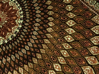 高級手織りペルシャ絨毯、センターラグシルクゴンバディー48080