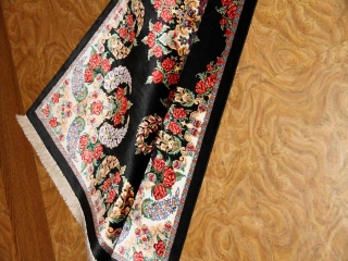 高級玄関マットのバラデザインシルクペルシャ56011