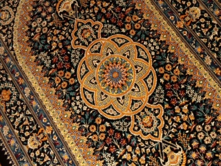 高級手織りペルシャ絨毯クムシルク48047