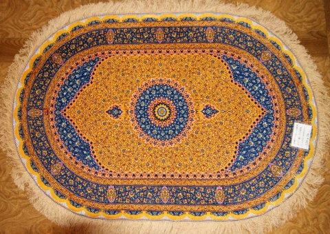 oval silk persian carpet NO:145834