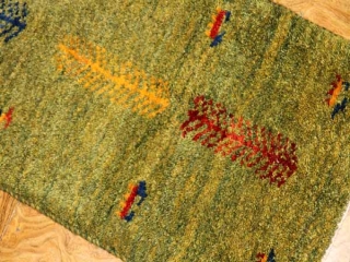 グリーン色あがりかまちギャッベシラズ56000