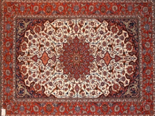 伝統的な手織りイスファハンペルシャ絨毯46312