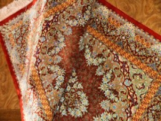 イランペルシヤ輸入玄関ラグシルク48045