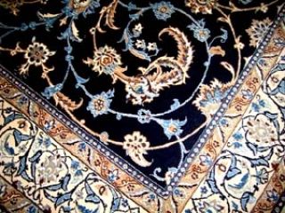 ペルシャ絨毯ソファー前サイズナイン産シックな紺色2940