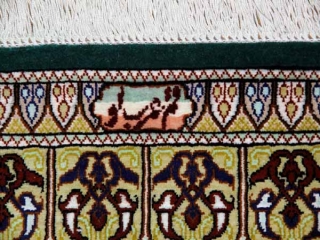 輸入玄関マットのシルククムペルシャ絨毯49053