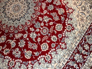 特別注文赤いナイン産メダリオンペルシャ絨毯38416