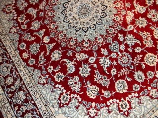 特別注文赤いナイン産メダリオンペルシャ絨毯38416