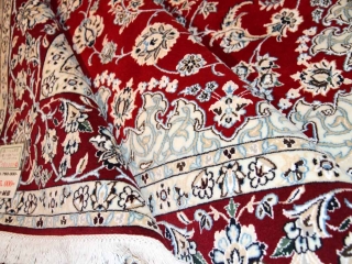 特別注文赤いナイン産メダリオンペルシャ絨毯38416