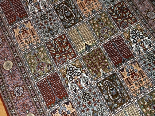 和風なセンターラグシルクペルシャ手織りじゅうたん47070