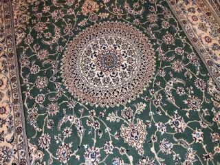 ペルシャリビングジュウタンナイングリーン17883