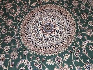 ペルシャリビングジュウタンナイングリーン17883