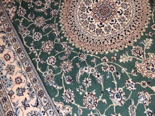 ペルシャリビングジュウタンナイングリーン17883