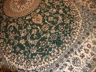 ペルシャリビングジュウタンナイングリーン17883