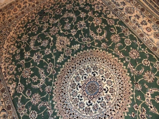 ペルシャリビングジュウタンナイングリーン17883