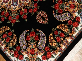 高級玄関マットのバラデザインシルクペルシャ56011