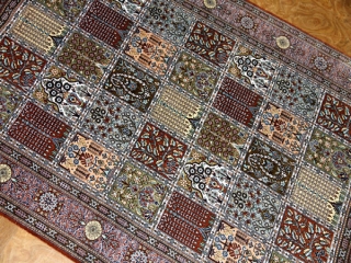 和風なセンターラグシルクペルシャ手織りじゅうたん47070