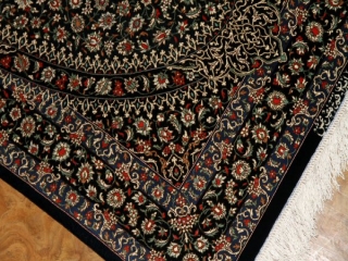 最高級敷物手織りクムペルシャ絨毯48053