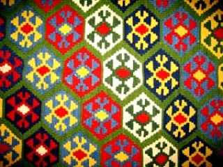 グリーンキリム、シラズのアクセント絨毯30000