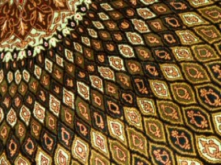 高級手織りペルシャ絨毯、センターラグシルクゴンバディー48080